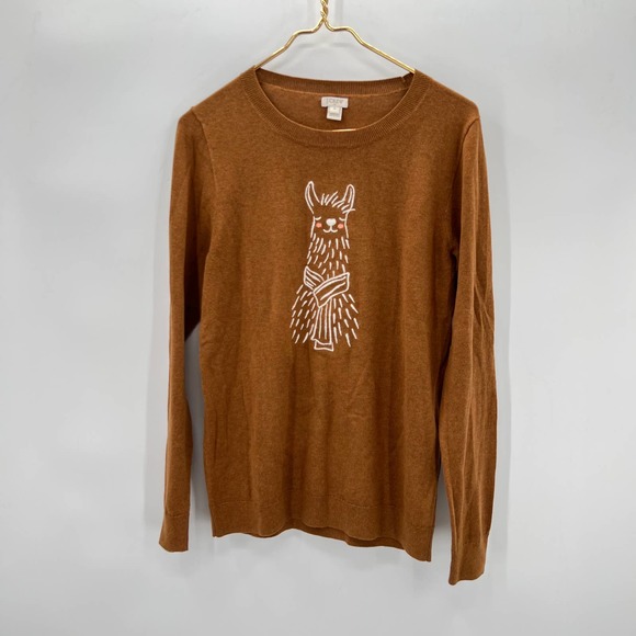 J.Crew Embroidered Alpaca Teddie Wool Sweater Size Medium - Picture 2 of 6